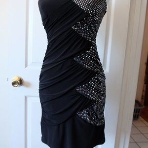 "As U Wish" black cocktail mini dress